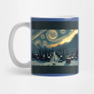 Starry Night Over Hogsmeade Village Mug